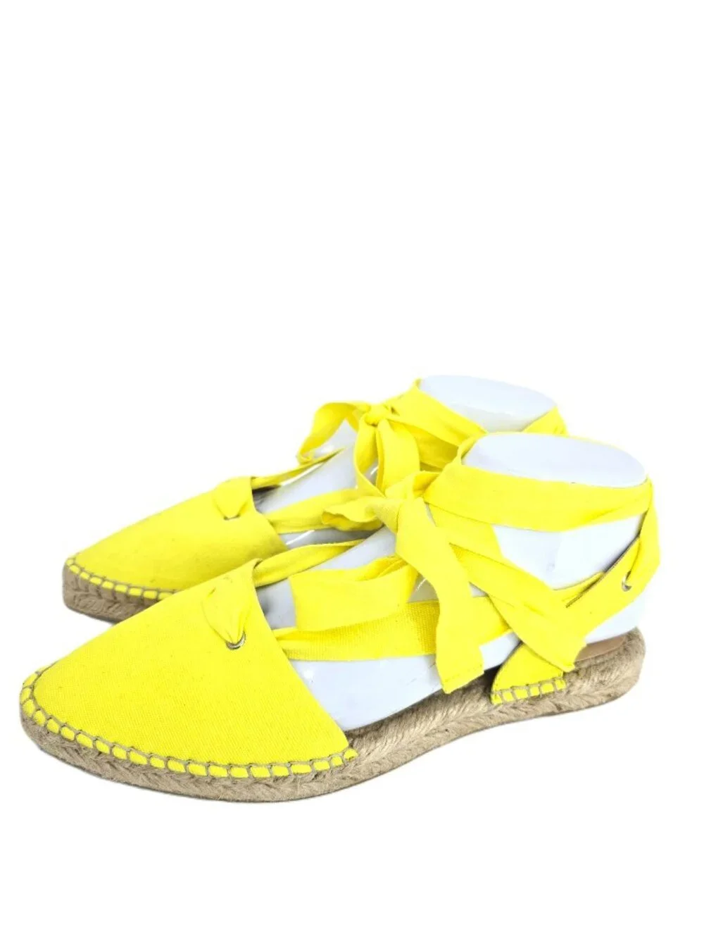 J Crew Yellow Almond Toe Platform Gladiator Espadrille Lace Up Sandals Size 8